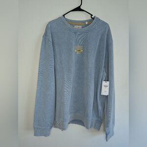 NWT Guess Logo Crewneck Fleece Blue Sweater Men's Size XXL